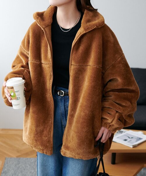 ユニセックス】フェイクファースタンドブルゾン（ブルゾン）｜DISCOAT