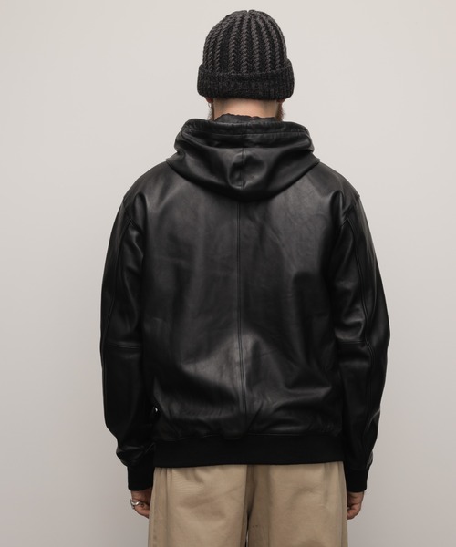 schott（ショット）の「Schott/ショット/LEATHER FULLZIP PARKA/レザー