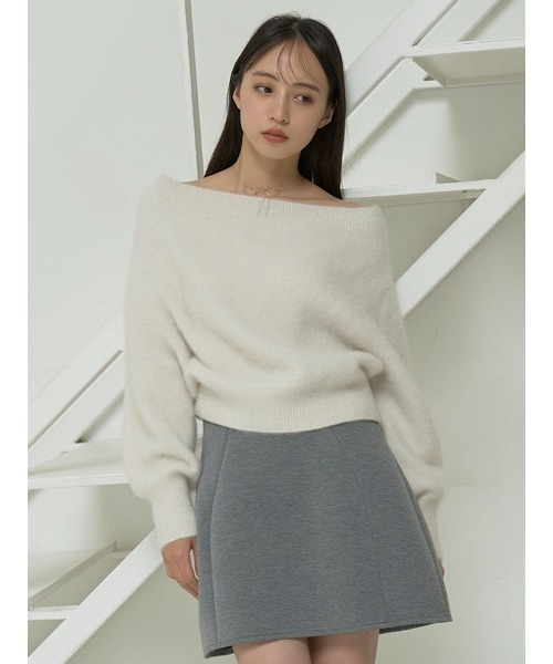 SNIDEL（スナイデル）の「フォックスアルパカオフショルプルオーバー