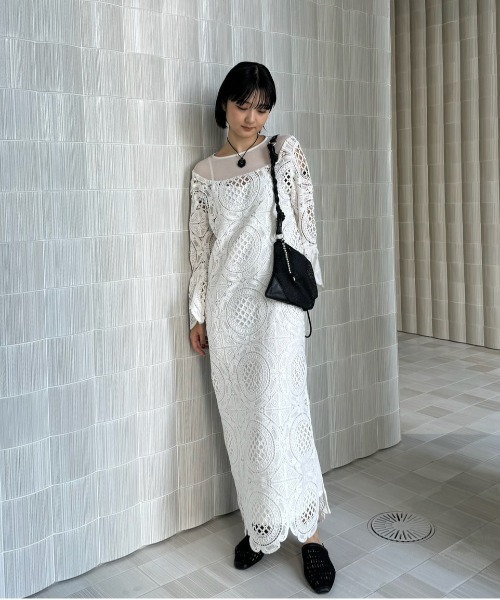 セール】MEDI INDIAN BIG LACE DRESS（ワンピース）｜Ameri（アメリ