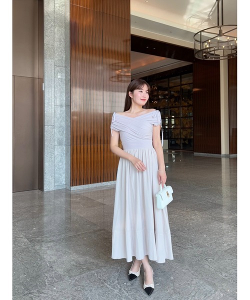 Gathered Bicolor Dress（ワンピース）｜Her lip to（ハーリップトゥー