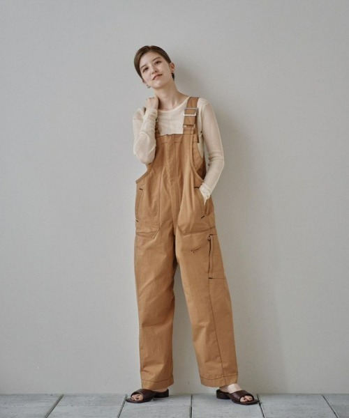 TODAYFUL（トゥデイフル）の「フロントジップコットンサロペット