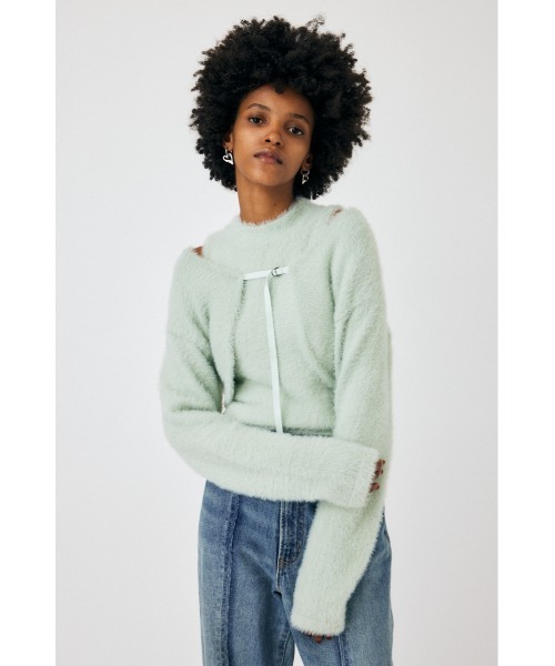 MOUSSY（マウジー）の「SHAGGY KNIT ボレロ & タンクトップ（ニット