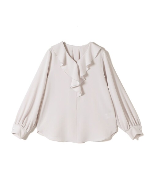 手洗い可能〉ジョーゼット フリル カラー ブラウス（セレモニー対応可
