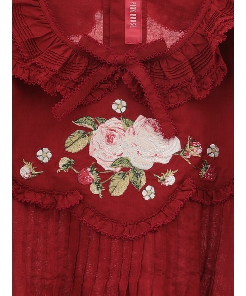 PINK HOUSE（ピンクハウス）の「Berry Rose刺繍入りブラウス（シャツ