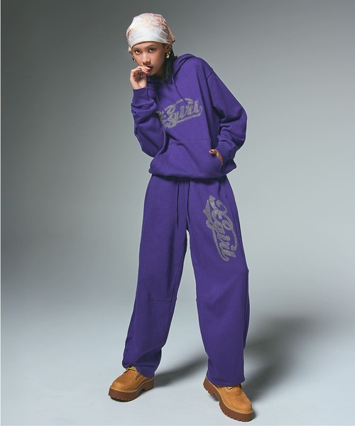 RHINESTONE CURSIVE LOGO SWEAT PANTS（スウェットパンツ）｜X-girl