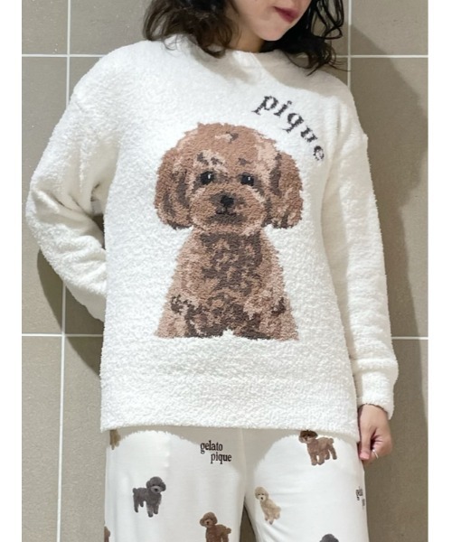 gelato pique（ジェラートピケ）の「パウダーDOG3柄ジャガードプル