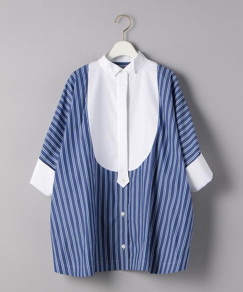 Sacai（サカイ）の「＜sacai（サカイ）＞ストライプ フレアシャツ
