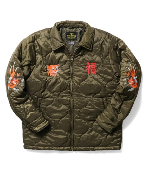 HOUSTON ヒューストン NYLON RIP QUILTING VIETNAM JACKET 虎 MAP柄