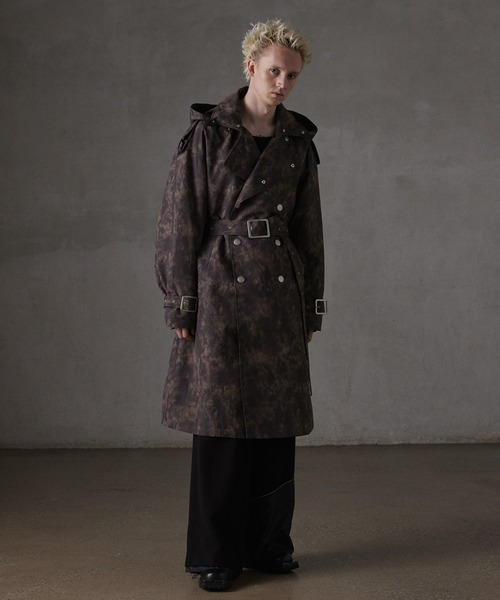 GRANCY】Patterned Long Trench Coat / 総柄ロングトレンチコート
