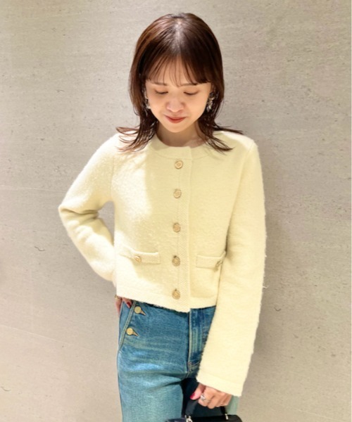 LILY BROWN（リリーブラウン）の「フォックスブレンドトリムニット