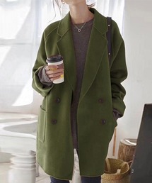 チェスターコート（グリーン・カーキ/緑色系・ミドル丈）ファッション