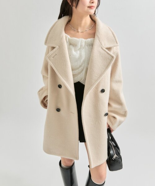 セール】ウール混 シャギーミドルコート（その他アウター）｜mystic