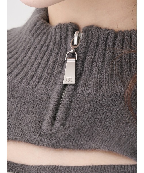 ステッチリボンオープンニットトップス（ニット/セーター）｜Darich