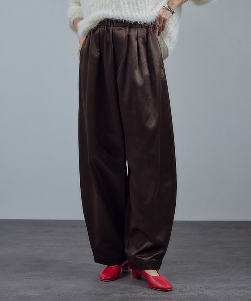 サテンフェードイージーカーヴィーパンツ（その他パンツ）｜SALON adam