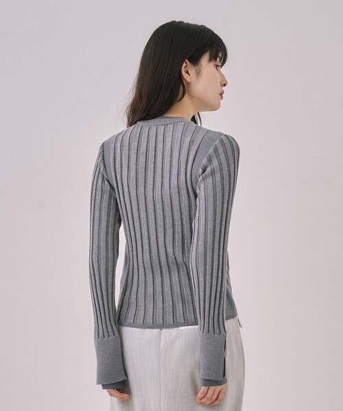 残りわずか！】リップルレイヤーニット｜ウォッシャブル/オフィス