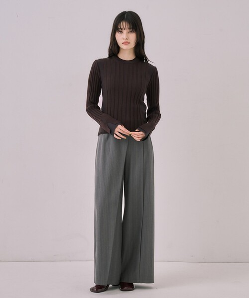 残りわずか！】リップルレイヤーニット｜ウォッシャブル/オフィス