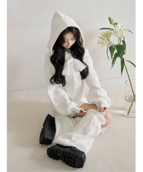 フーディーオフショルニットミニワンピース（ワンピース）｜Darich