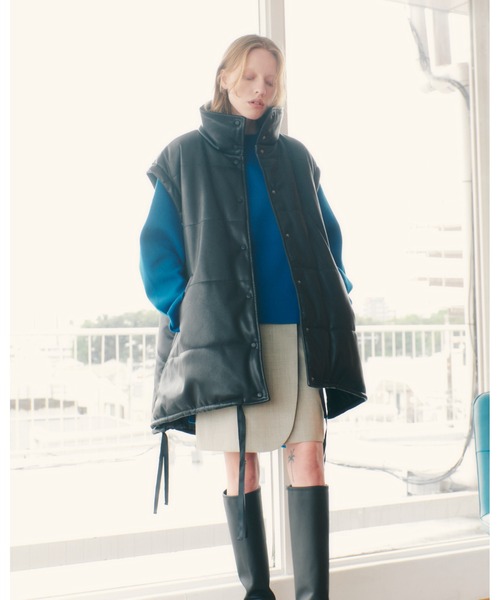 LE CIEL BLEU（ルシェルブルー）の「Faux Leather Padded Coat（その他