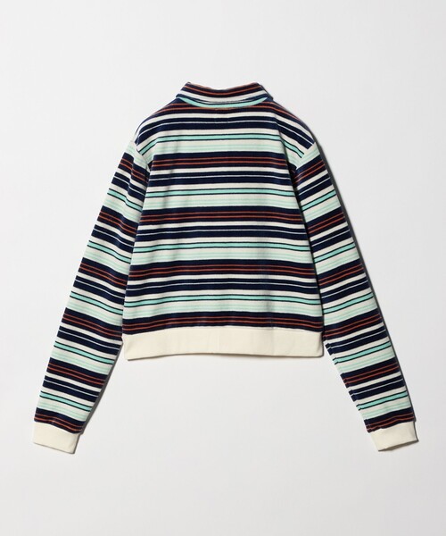 セール】＜6(ROKU)＞ベロア ボーダー ポロシャツ（Tシャツ/カットソー