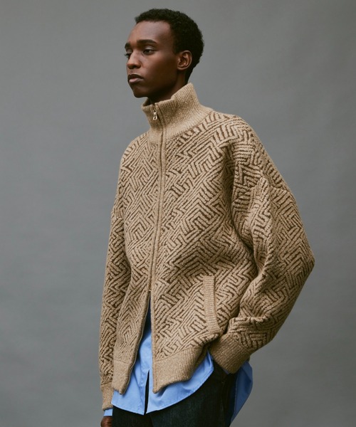 soerte（ソエルテ）の「Oversize jacquard drivers knit/オーバー