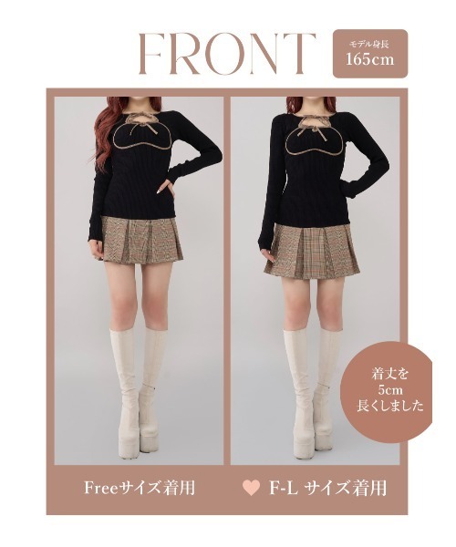 ポイントチェックニットミニワンピース（ワンピース）｜Darich