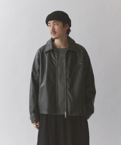 セール】グランジシンセティックレザーZIPブルゾン（ブルゾン）｜Lui's