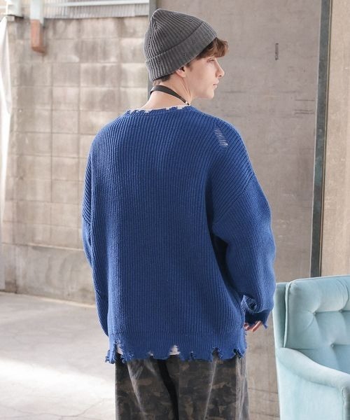 セール】《UNISEX》ダメージキャットニット（ニット/セーター）｜PBLIM