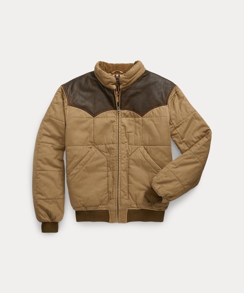 RRL（ダブル アール エル）の「レザーヨーク キルテッド オイルクロス