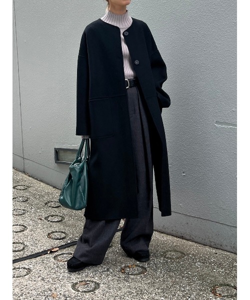 BLACK BY MOUSSY（ブラックバイマウジー）の「no collar rever coat