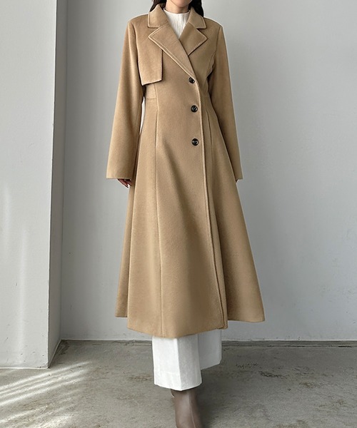 セール】ウエストシェイプフレアチェスターコート（チェスターコート