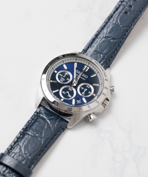 60】【ITN】【SEIKO】 クオーツ クロノグラフ レザーベルト【海外