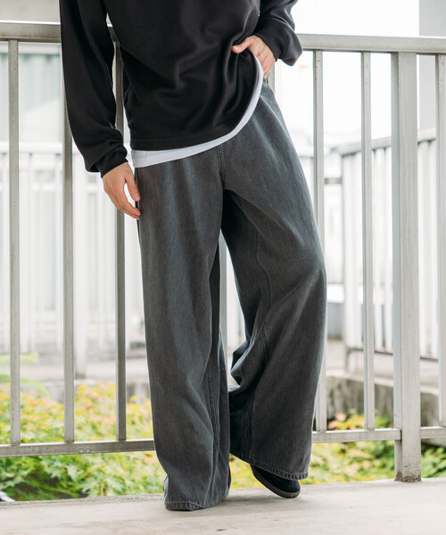 セール】限定展開 ワイドフレアシルエット デニムパンツ（デニムパンツ