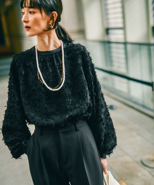 入卒式／セレモニー】ジャガードハイネックブラウス 601009（シャツ