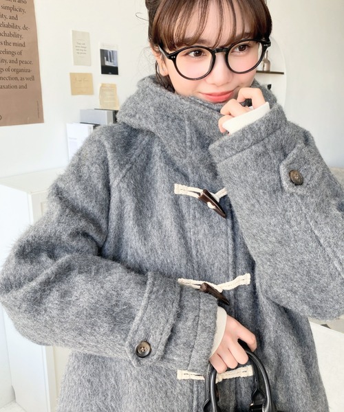 moment+（モーメントプラス）の「ニットシャギーショートダッフル