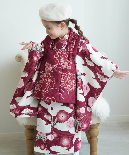 セール】七五三3歳用被布コートセット 女の子 ひよこ商店 レトロ大正
