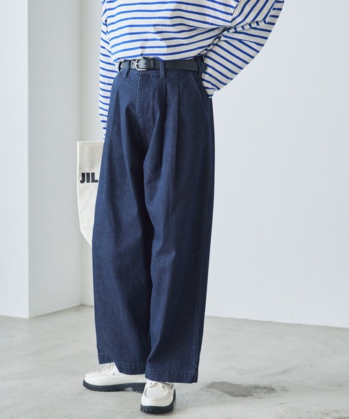 forksy.】デニム2タックワイドストレートパンツ forksy.│MONO-MART