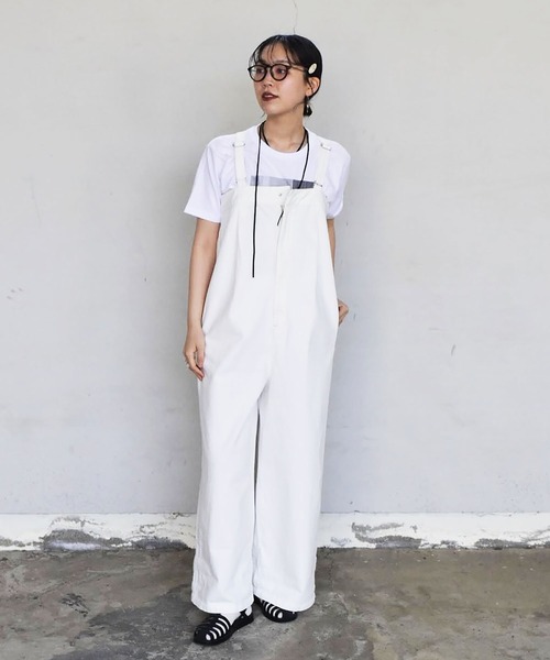 ホワイトデニムタックベアサロペット | ジョンブル公式通販/JOHNBULL