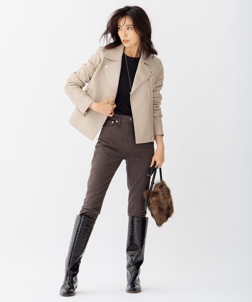 ラムレザー ライダース ジャケット（ライダースジャケット）｜23区 L