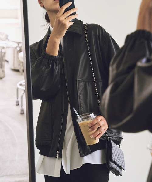 セール】R'IAM レザーブルゾン（ライダースジャケット）｜Plage