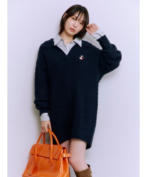 セール】Lily Bearケーブルニットワンピース（ワンピース）｜LILY