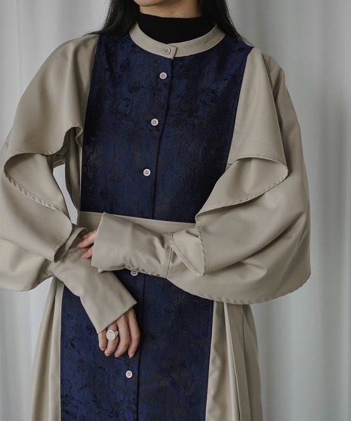 Ezick（エジック）の「Jacquard line シャツドレス（シャツワンピース