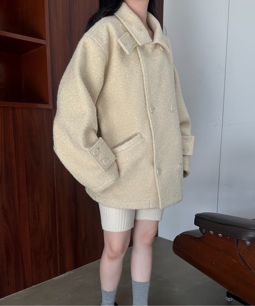 lawgy（ラウジー）の「curl double breasted belt point coat / カール