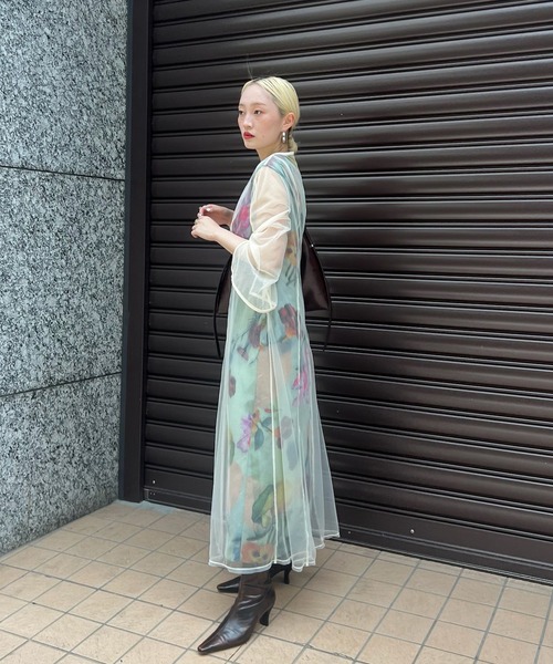 Ameri（アメリ）の「UND GRACE CHIFFON VEIL DRESS（ワンピース）」 - WEAR