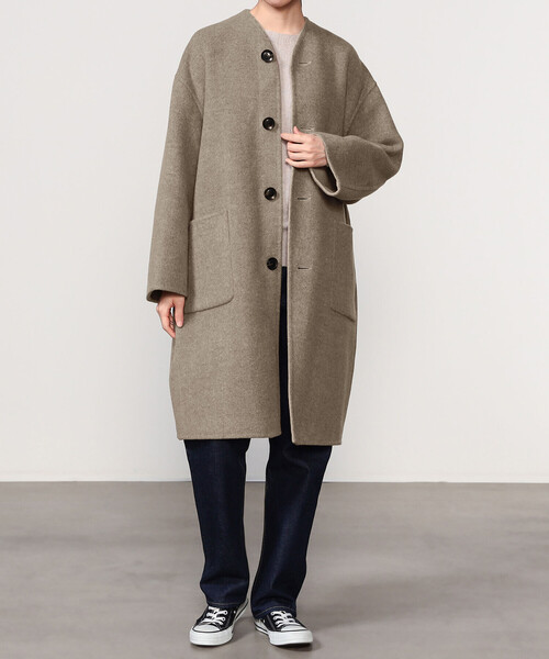 LE GLAZIK | ウールリバー リバーシブルコート WOMEN（ノーカラー