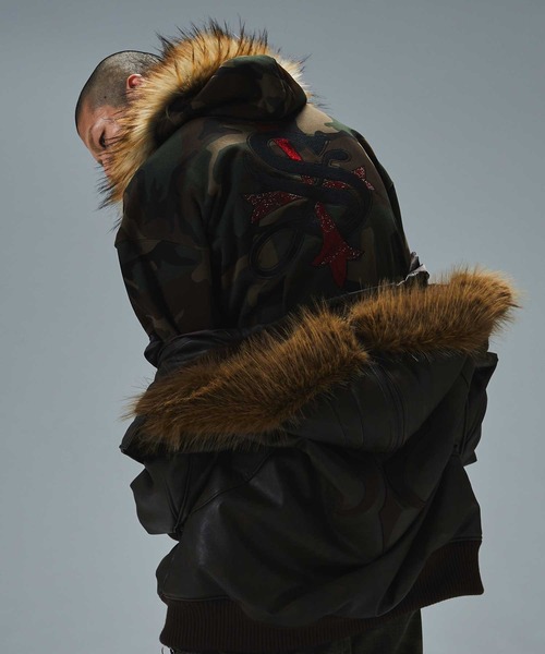 SUPPLIER（サプライヤー）の「ジップフーディ｜Faux Fur Cross Zip