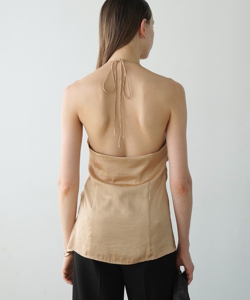 CLANE（クラネ）の「DRAPE SATIN CAMISOLE TOPS（キャミソール）」 - WEAR