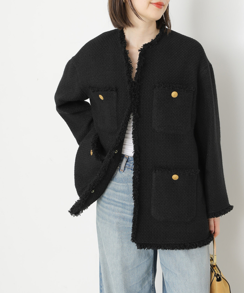 GIOLICAツイードBIGジャケット（ノーカラージャケット）｜journal