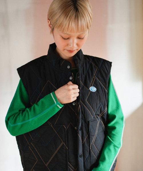 時計じかけのアーガイルキルティングベスト（ダウンベスト）｜PAMM