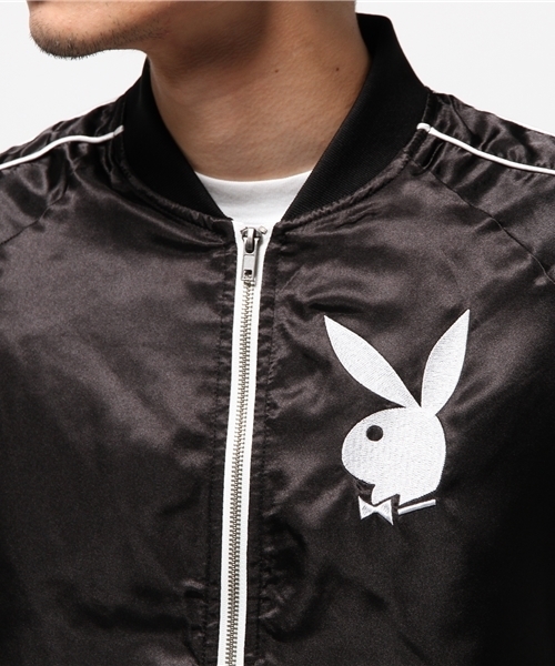 PLAYBOY（プレイボーイ）の「PLAYBOY/プレイボーイ サテン刺繍